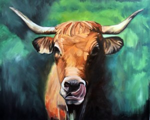 Vaca roxa - Óleo sobre lienzo 81 x 100 cm